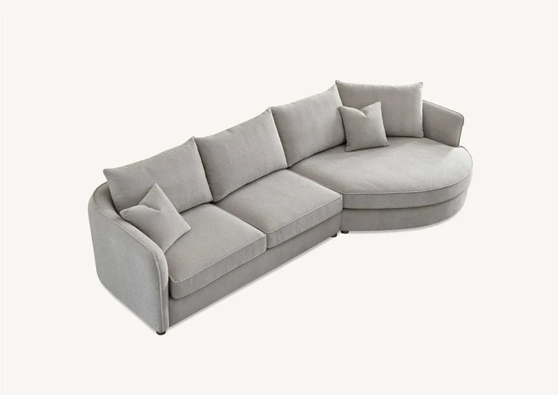 Aluxo Melby Pebble Taupe Boucle Corner Chaise Sofa | 4 Seater